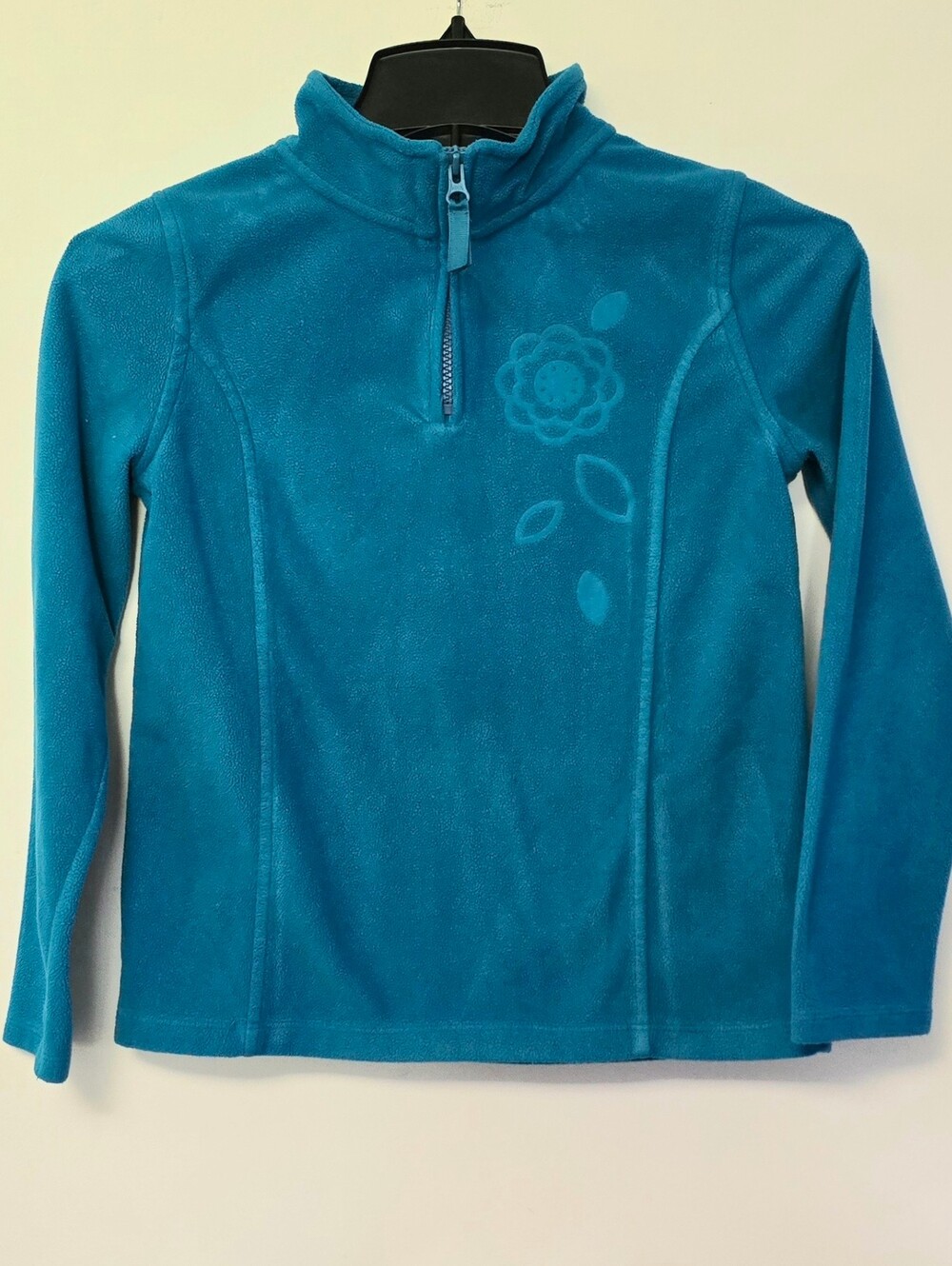 Girls Blue Flower Quarter Zip Sweater Circo Size L (10-12)